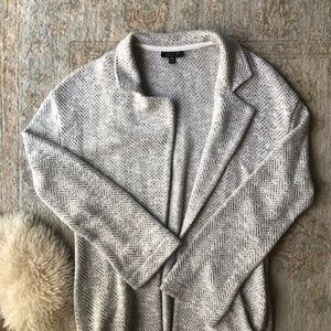 Topshop Chevron Long Sleeve Car Coat